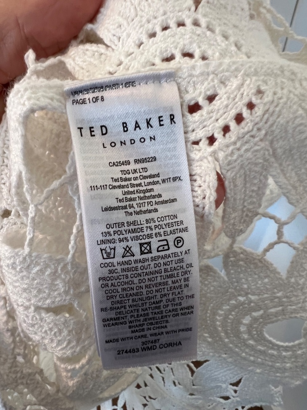 Ted Baker Boho Crochet Old Money Scalloped Midi Dress (3) - Picture 4 of 9